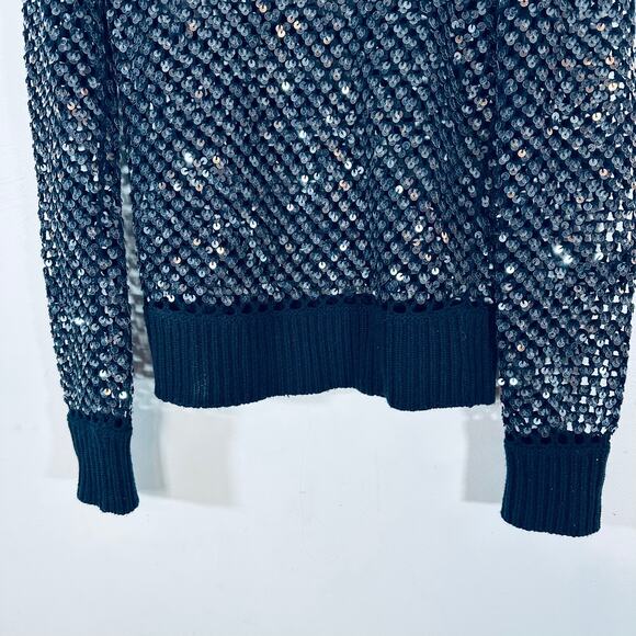 MICHAEL KORS Designer Cashmere sequin Open Knit Top Womans Small - Picture 3 of 12